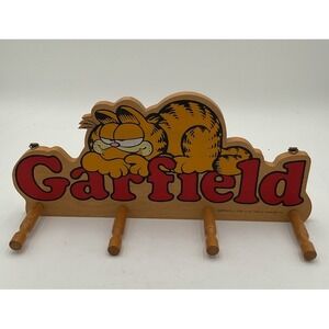 Vintage 1978 Garfield Jim Davis Wooden Rack By Enesco Excellent Shape Very Clean